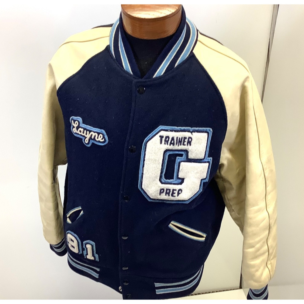 Vtg 1991 High School Varsity Wool Jacket Sports Gonzaga Prep Spokane WA Patches